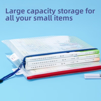 Deli lukuga kott 5656 läbipaistev infokott õpilastele mõeldud testide kott hoiukott A5 ruudukujuline failikott hulgimüügiks