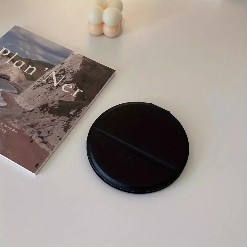 Кожено мини преносимо малко огледало за грим, вертикално малко кръгло огледало, многоцветно персонализируемо лого, необходимо за пътуване