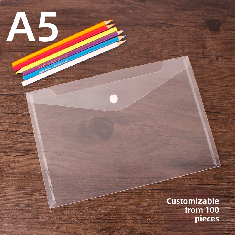 Удебелена пластмасова чанта за файлове, прозрачна, A5, малка, информационна чанта за пренатални прегледи, чанта за съхранение на студенти, може да отпечата лого