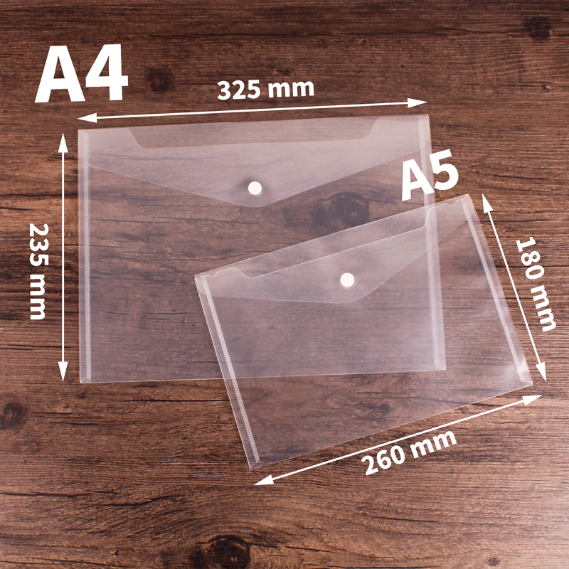 Paksendatud plastist klõpsuga failikott läbipaistev A5 väike sünnieelse tervisekontrolli kirjatarvete kott õpilastele, millele saab printida logo