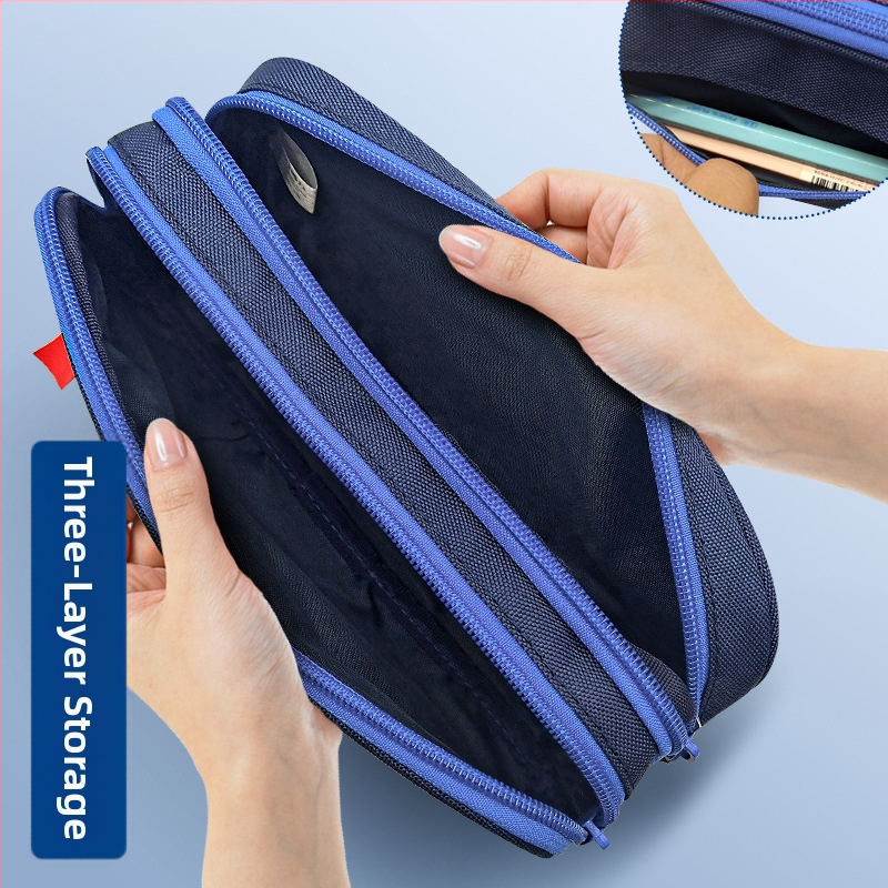 Peračník Deli 66764 s veľkou kapacitou pre chlapcov, dvojvrstvový peračník pre študentov druhého stupňa základnej školy, peračník pre vysokoškolákov druhého stupňa základnej školy