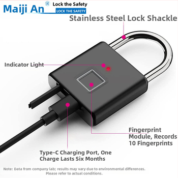 Inteliģentas pirkstu nospiedumu piekaramās atslēgas paaudze mājas pretaizdzīšanas noliktavas kopmītņu skapja elektroniska pirkstu nospiedumu maza atslēga