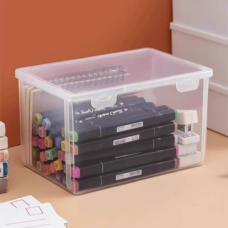 Írószerdoboz, tolltartó, tárolódoboz, rendszerező ceruzatartó, jelölőtoll, nagy kapacitású ceruzatáska, átlátszó ceruzatároló doboz