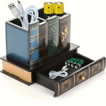 Európai retro fa tolltartó, megfizethető luxus, csúcskategóriás amerikai asztali íróasztal, gyerek íróasztal, fa tárolódoboz díszek