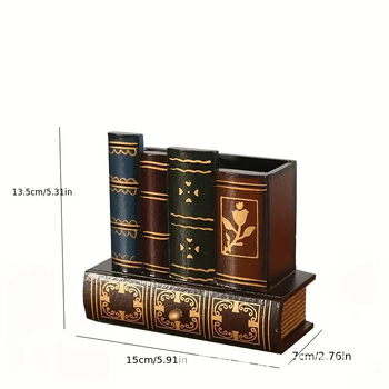 Ευρωπαϊκή ρετρό ξύλινη θήκη για στυλό, προσβάσιμο πολυτελές αμερικανικό γραφείο υψηλής ποιότητας, παιδικό γραφείο μελέτης, ξύλινα διακοσμητικά κουτιά αποθήκευσης