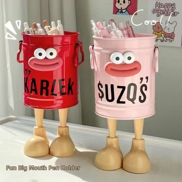 Ins Exkluzív Rajzfilm Stílusos Tolltartó Diák Asztali Iroda Nagy Kapacitású Aranyos Egyszerű Retro Tároló Vödör