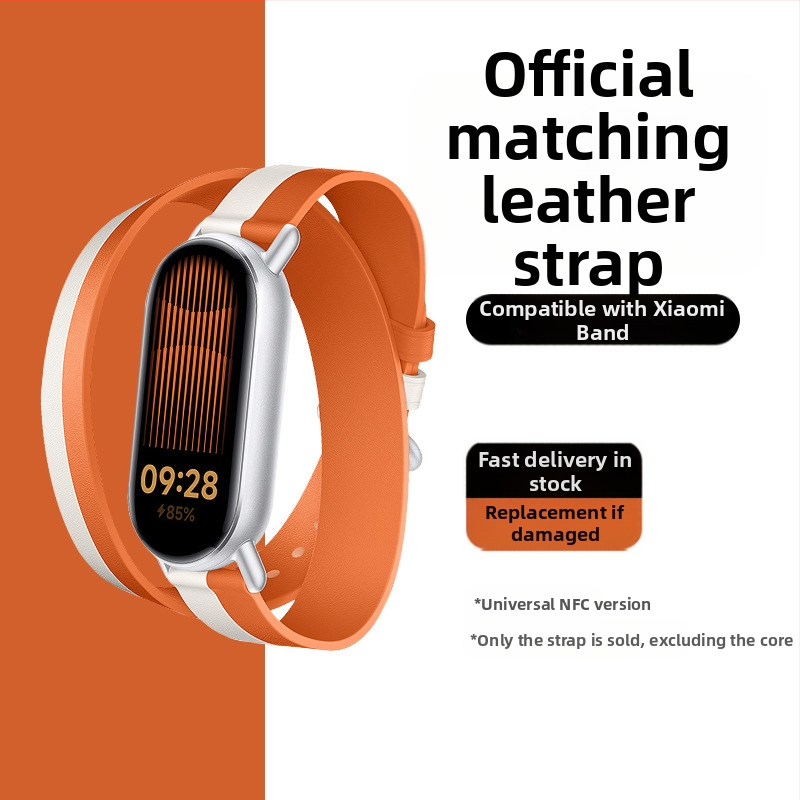 Pre Mi Band 9 Remienok z kože Nový remienok s dvojitým krúžkom, kožený remienok Love Horse, oficiálny rovnaký