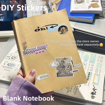 Vastagított üres jegyzetfüzet, vintage vázlatok, diák egyszerű napló, praktikus jegyzettömb, tartós kiárusítás