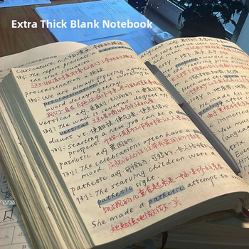 Vastagított üres jegyzetfüzet, vintage vázlatok, diák egyszerű napló, praktikus jegyzettömb, tartós kiárusítás