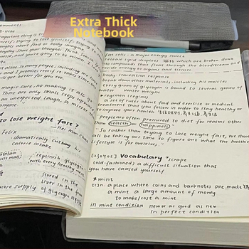 Vastagított üres jegyzetfüzet, vintage vázlatok, diák egyszerű napló, praktikus jegyzettömb, tartós kiárusítás