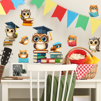Rajzfilm bagoly könyv hálószoba nappali veranda kollégium lakberendezési tapéta öntapadós nagykereskedelmi HY-D038
