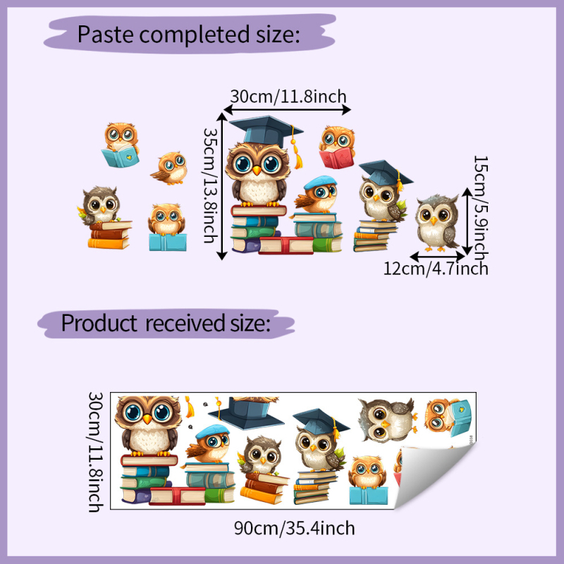 Rajzfilm bagoly könyv hálószoba nappali veranda kollégium lakberendezési tapéta öntapadós nagykereskedelmi HY-D038