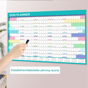 Amazon reklaamib 2026. aastal lihtsat ja loomingulist seinale kinnitatavat kustutatavat ingliskeelset seinakalendrit hulgimüügist