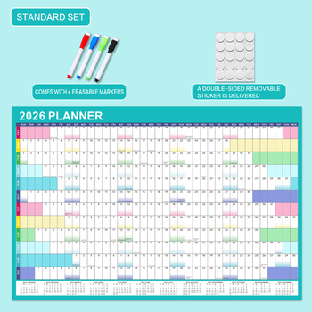 Amazon reklaamib 2026. aastal lihtsat ja loomingulist seinale kinnitatavat kustutatavat ingliskeelset seinakalendrit hulgimüügist