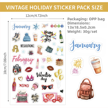 *Határokon átnyúló tervezési matricák 210 angol rajzfilm napi jegyzet ünnepi témájú kreatív kézikönyv tervezési matricák