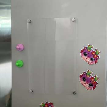 Skaidri akrilinė magnetinė lenta užrašams su baltu žymekliu - permatoma kvadratinė užrašų lentelė