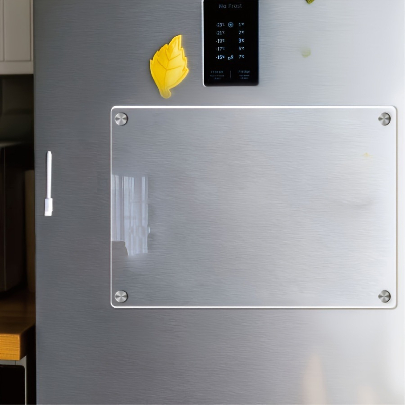 Skaidri akrilinė magnetinė lenta užrašams su baltu žymekliu - permatoma kvadratinė užrašų lentelė