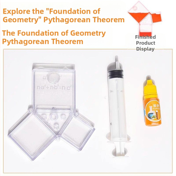 Pitagora teorēmas modelis Skolēnu matemātika Dabaszinību eksperiments Mācību līdzekļi Ar rokām saliekams demonstrācijas materiālu komplekts