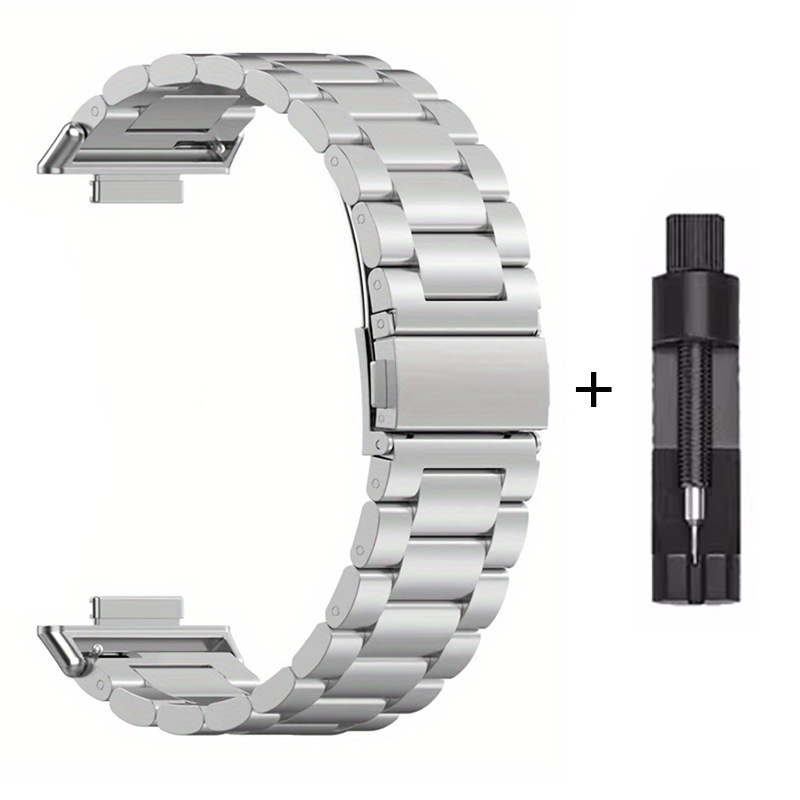 Huawei Fit3/Fit4Pro készülékekhez alkalmas, rozsdamentes acél fém óraszíj, Huawei Watch Fit4 háromgyöngyös acélszíjjal