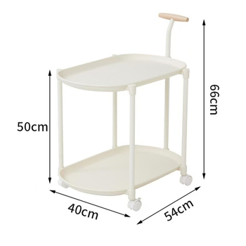 Kreemjas stiilis käru, Põhjamaade keskklassi antiikne teisaldatav külglaud, väikese korteri majapidamise elutoa diivaninurga laud, interneti kuulsuste kohvilaud