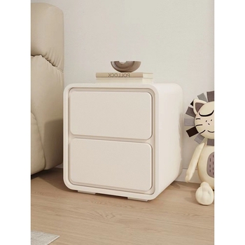 Kerge luksuslik täispuidust öökapp Lihtne moodne väike loominguline kodu magamistoa öökapp Valge kreemjas stiilis hoiukapp