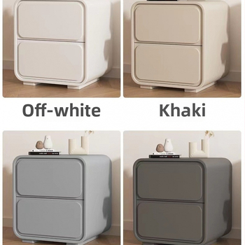 Kerge luksuslik täispuidust öökapp Lihtne moodne väike loominguline kodu magamistoa öökapp Valge kreemjas stiilis hoiukapp