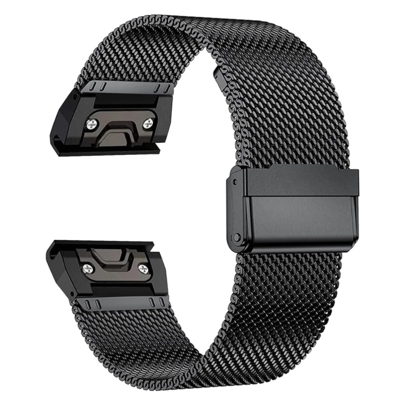 Jiaming Garmin Fenix 7X 7Pro 6X 6 roostevabast terasest klõpsuga metallist Milano rihm