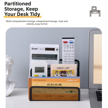 Настолно съхранение, на склад, 190 букви, метална желязна мрежа, комбинирана стойка за данни, поставка за файлове, мрежеста поставка за книги, черна