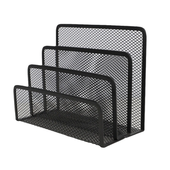 Настолно съхранение, на склад, 190 букви, метална желязна мрежа, комбинирана стойка за данни, поставка за файлове, мрежеста поставка за книги, черна