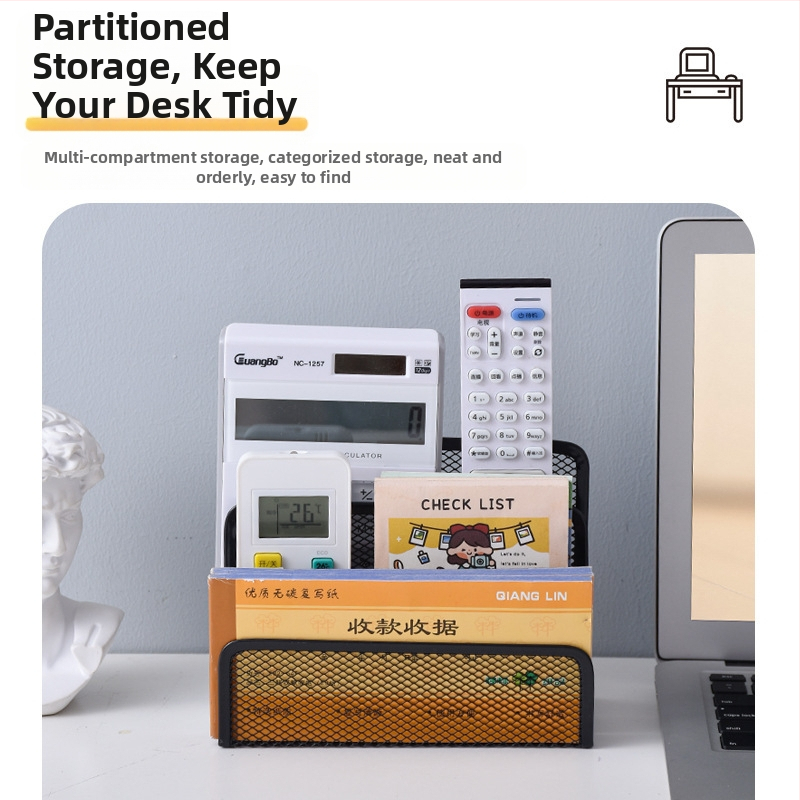 Настолно съхранение, на склад, 190 букви, метална желязна мрежа, комбинирана стойка за данни, поставка за файлове, мрежеста поставка за книги, черна