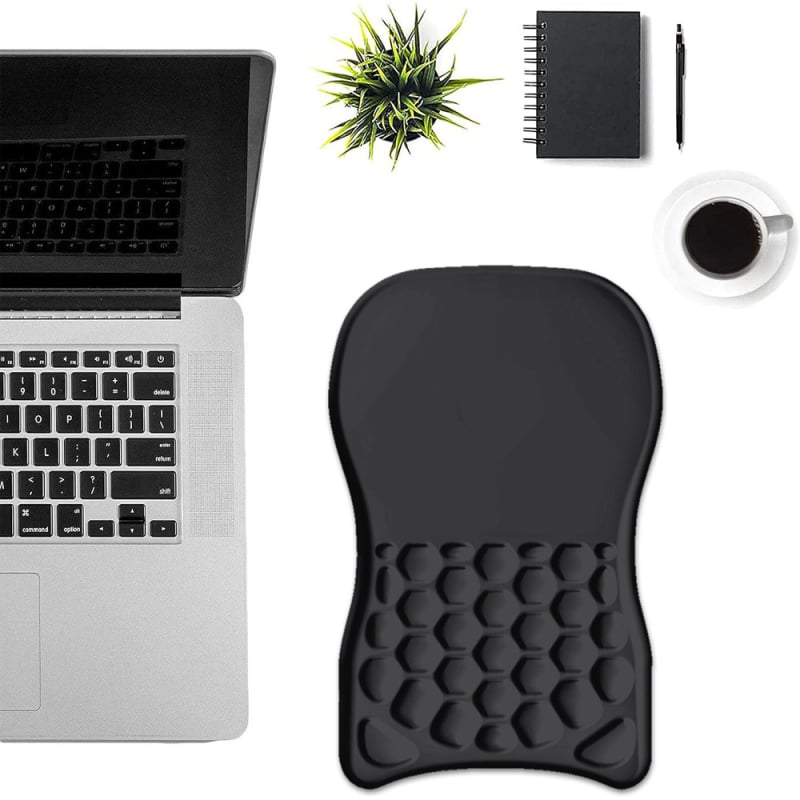 Suport extensibil pentru încheietura mâinii, 220 g, negru pur, cu suport pentru mouse, ergonomic, cu masaj înclinat pentru încheietura mâinii, doar câteva secunde