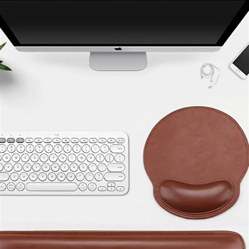 Nahkne randmehiirematt kontorisse, libisemisvastane ja plekikindel, lohistatav hiirematt