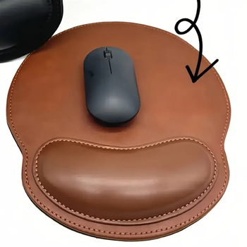 Nahkne randmehiirematt kontorisse, libisemisvastane ja plekikindel, lohistatav hiirematt