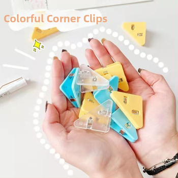 Trikampio krašto spaustukas, aplanko kanceliarinių prekių spaustukas, fiksuotas spaustukas egzamino darbams tvirtinti, knygų spaustukas nuo garbanojimo, daugiafunkcis kampinis spaustukas