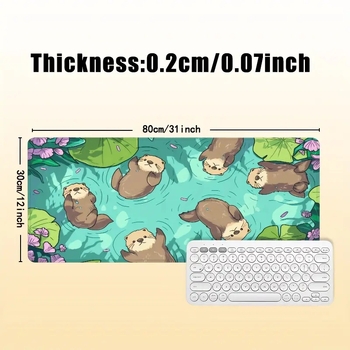 Mouse Pad Προσαρμοσμένο Mouse Pad για Gaming με βίδρα και νούφαρο Αντιολισθητικό Οικιακός Υπολογιστής Φορητός Υπολογιστής Γραφείου Επιφάνεια Εργασίας