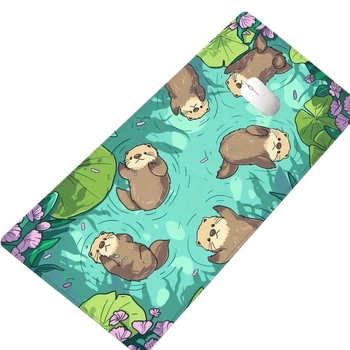 Mouse Pad Προσαρμοσμένο Mouse Pad για Gaming με βίδρα και νούφαρο Αντιολισθητικό Οικιακός Υπολογιστής Φορητός Υπολογιστής Γραφείου Επιφάνεια Εργασίας