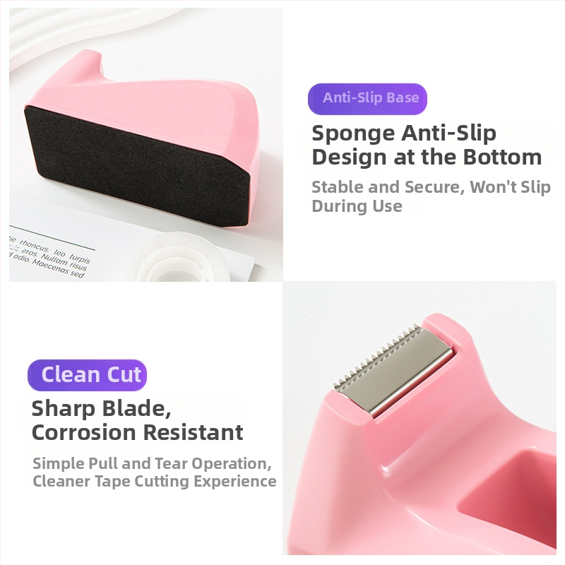 Трансграничен Macaron Трицветен Прозрачен Ролков Държач За Лента Офис Канцеларски Прозрачна Лента Многофункционален Държач за Лента