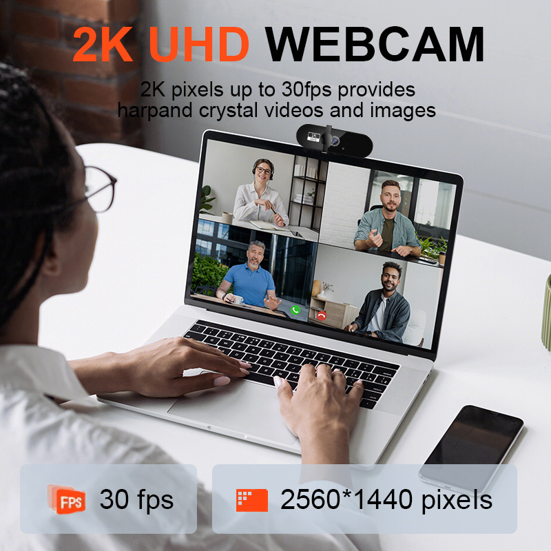 webcam2K/4K számítógépes kamera HD meghajtó nélküli online óra élő videocsevegés Mac webkamerával