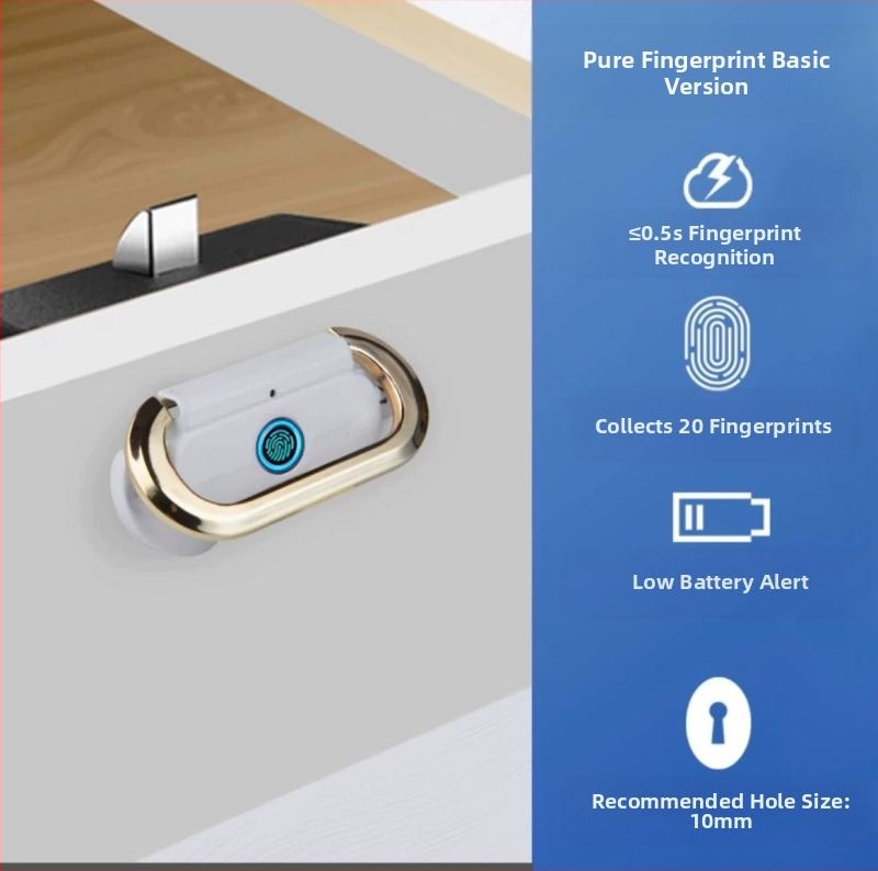 Tarpvalstybinė pirštų atspaudų stalčiaus spyna, metalinė paslėpta rankena, naktinio staliuko spyna, bylų spintelė, biuro baldų elektroninė spyna, pirštų atspaudų spyna