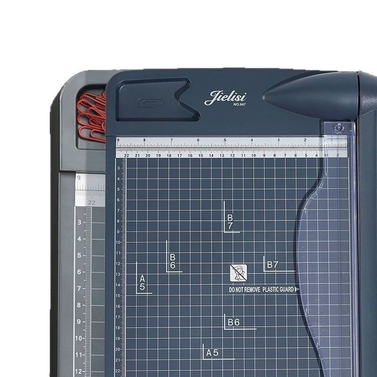 Jellis 947 eksportēts uz Japānu papīra griezēja manuālais biroja A4 papīra griezējs nerūsējošā tērauda nazis