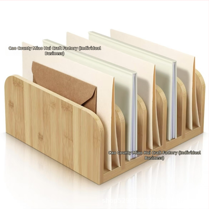 Irodai bambusz hordozható irattartó állvány tömörfa e-mail rendszerező állvány asztali fa könyvtároló állvány