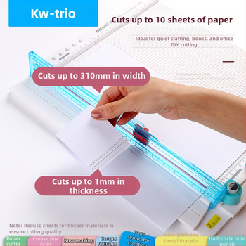 Var iegūt izcilu 13095 daudzfunkcionālu papīra griezēja instrumentu, tāfeles datu skrāpējumu nospiešanas locīšanas līniju 7-in-1 rokas konta griešanas papīru