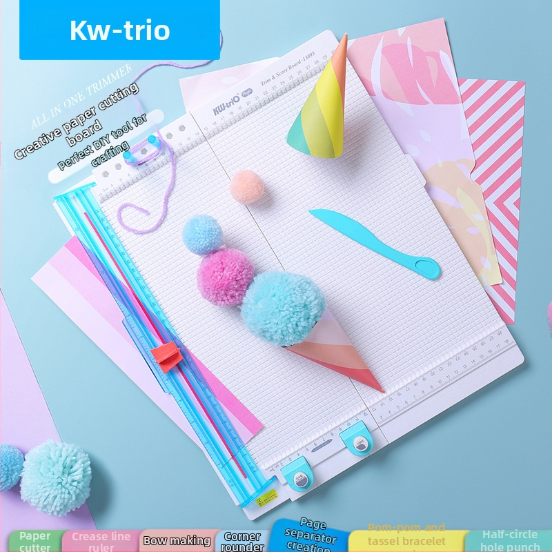 Може да се получи отличен 13095 многофункционален инструмент за рязане на хартия, данни за дъска, надраскване, пресоване, линия за сгъване, 7-в-1 ръчно рязане на хартия за акаунти