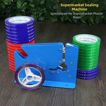 Plastikinių maišelių rišimo mašina, sutirštinta prekybos centro balinimo mašina, birių svėrimo zona, maisto prekių pirkinių maišelių galinių mašinų juostų sandarinimo mašina