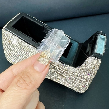 Μεγάλη θήκη ταινίας χαρτικών με επικάλυψη διαμαντιών, διακοσμητικά γραφείου, μηχανή ταινίας υψηλής αξίας με επικάλυψη διαμαντιών, μικρός διαφανής κόπτης ταινίας