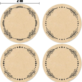 Üveg műanyag doboz fedele vízálló öntapadós kerek matrica kézírás kraftpapír öntapadós címke matrica