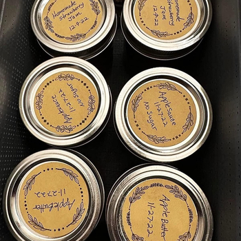 Üveg műanyag doboz fedele vízálló öntapadós kerek matrica kézírás kraftpapír öntapadós címke matrica