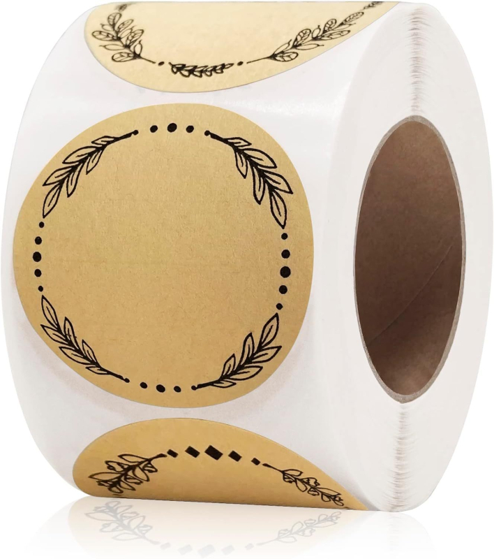 Üveg műanyag doboz fedele vízálló öntapadós kerek matrica kézírás kraftpapír öntapadós címke matrica