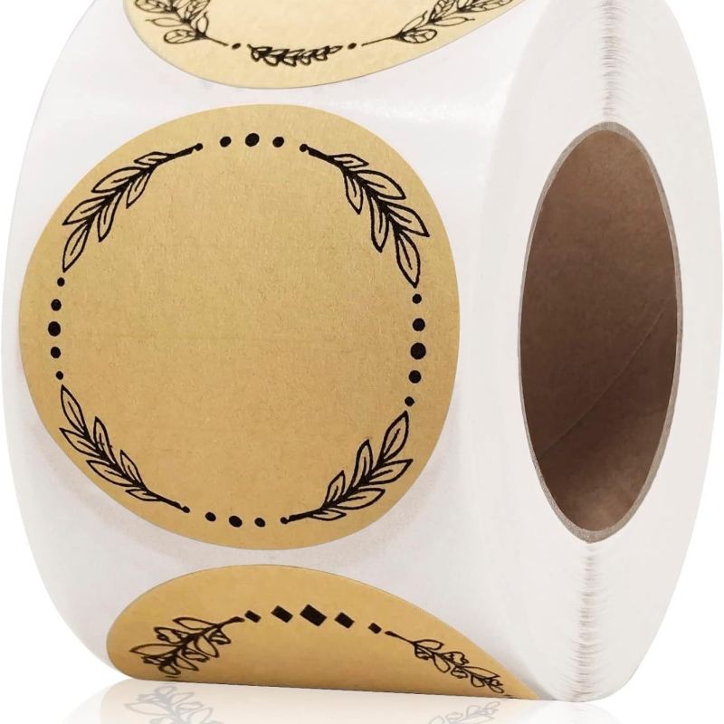 Üveg műanyag doboz fedele vízálló öntapadós kerek matrica kézírás kraftpapír öntapadós címke matrica