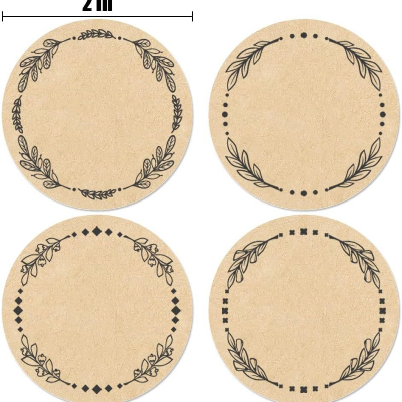 Üveg műanyag doboz fedele vízálló öntapadós kerek matrica kézírás kraftpapír öntapadós címke matrica
